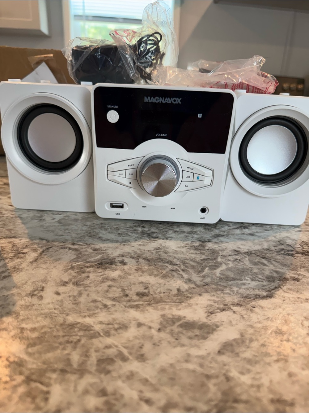 Magnavox MM442 Bluetooth Stereo System w/ Speakers & Remote – Open Box Tested